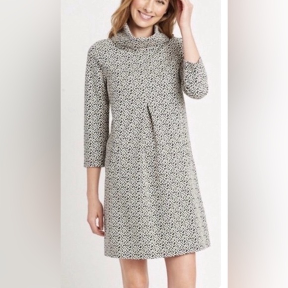 TYLER BOE "Kim' Greek Key Jacquard 3/4 SLV Cowl Neck front Pleat Career Dress XL - Picture 1 of 16